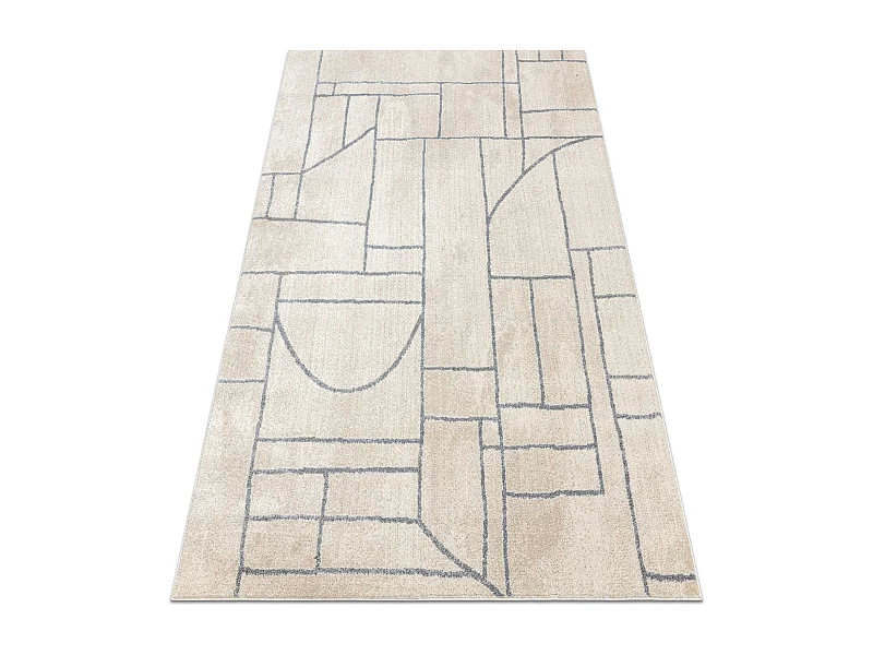 Teppich FUSION 0806 creme / hellgrau - Geometrisch, modern, abstrakt 160x220 cm