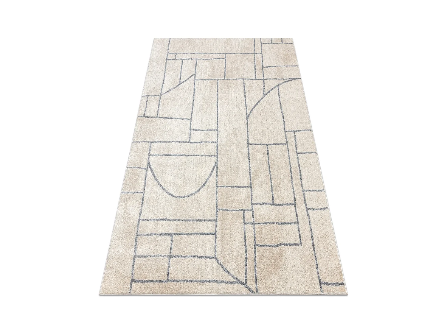 Tapijt FUSION 0806 crème / grijskleuring - Geometrisch, modern, abstr 80x150 cm