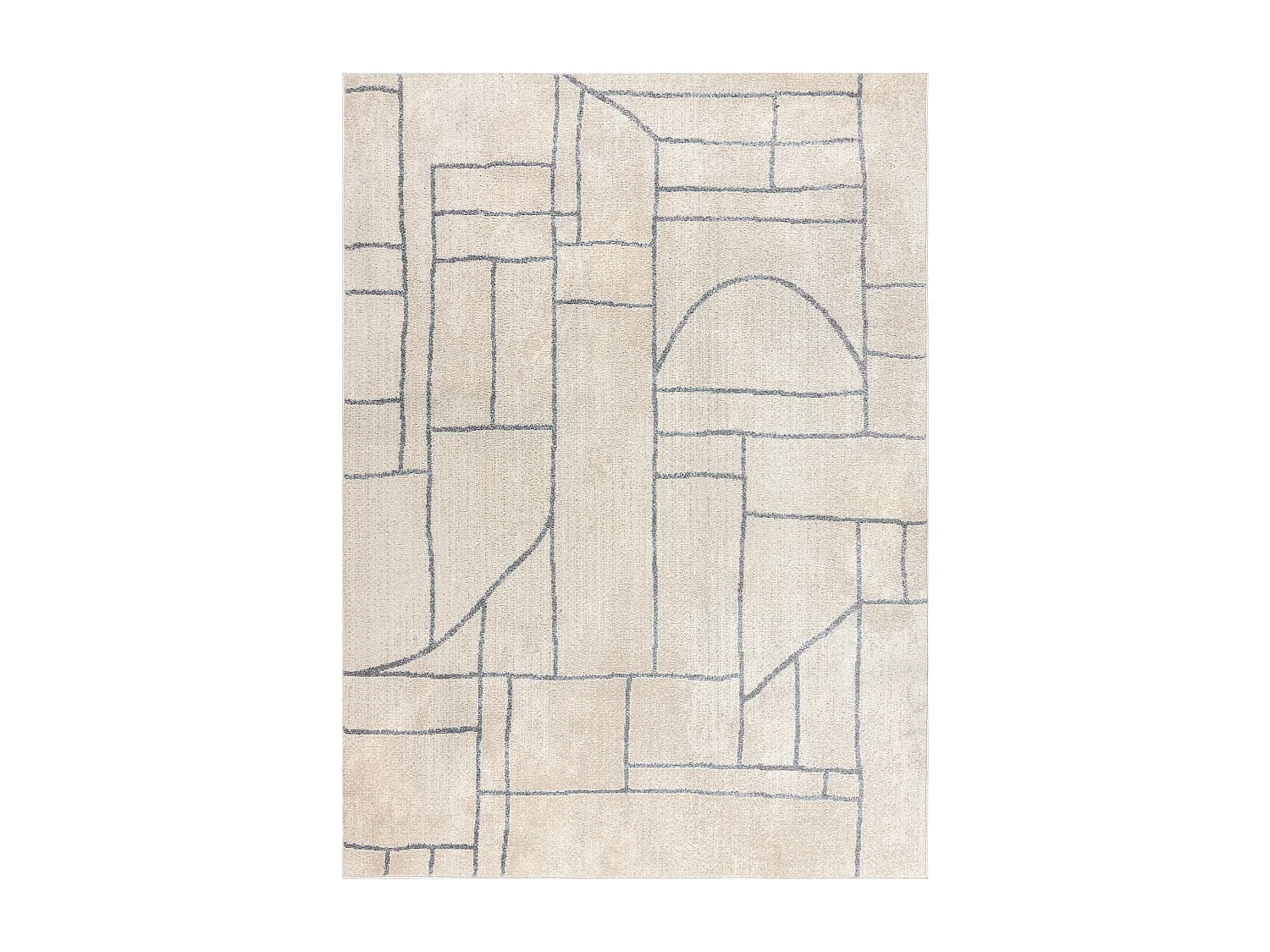 Tapijt FUSION 0806 crème / grijskleuring - Geometrisch, modern, abstr 80x150 cm