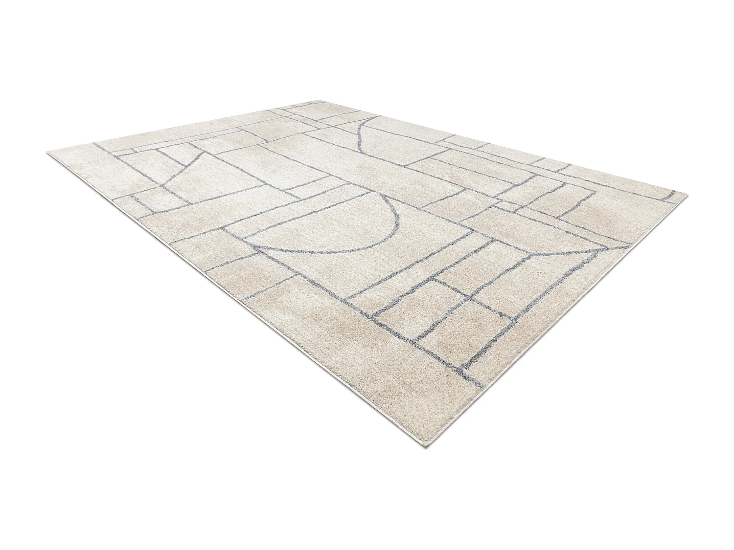 Tapijt FUSION 0806 crème / grijskleuring - Geometrisch, modern, abstr 80x150 cm