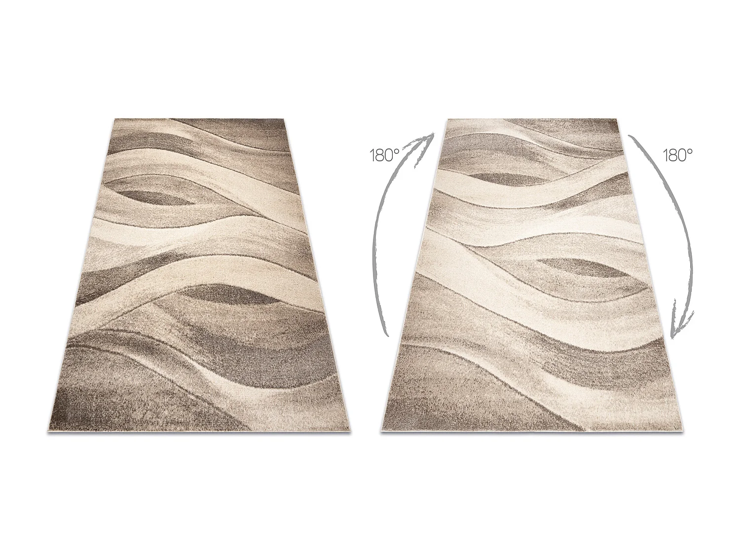 Tapis FUSION 1617 beige / crème - Vagues, moderne, abstrait 280x370 cm