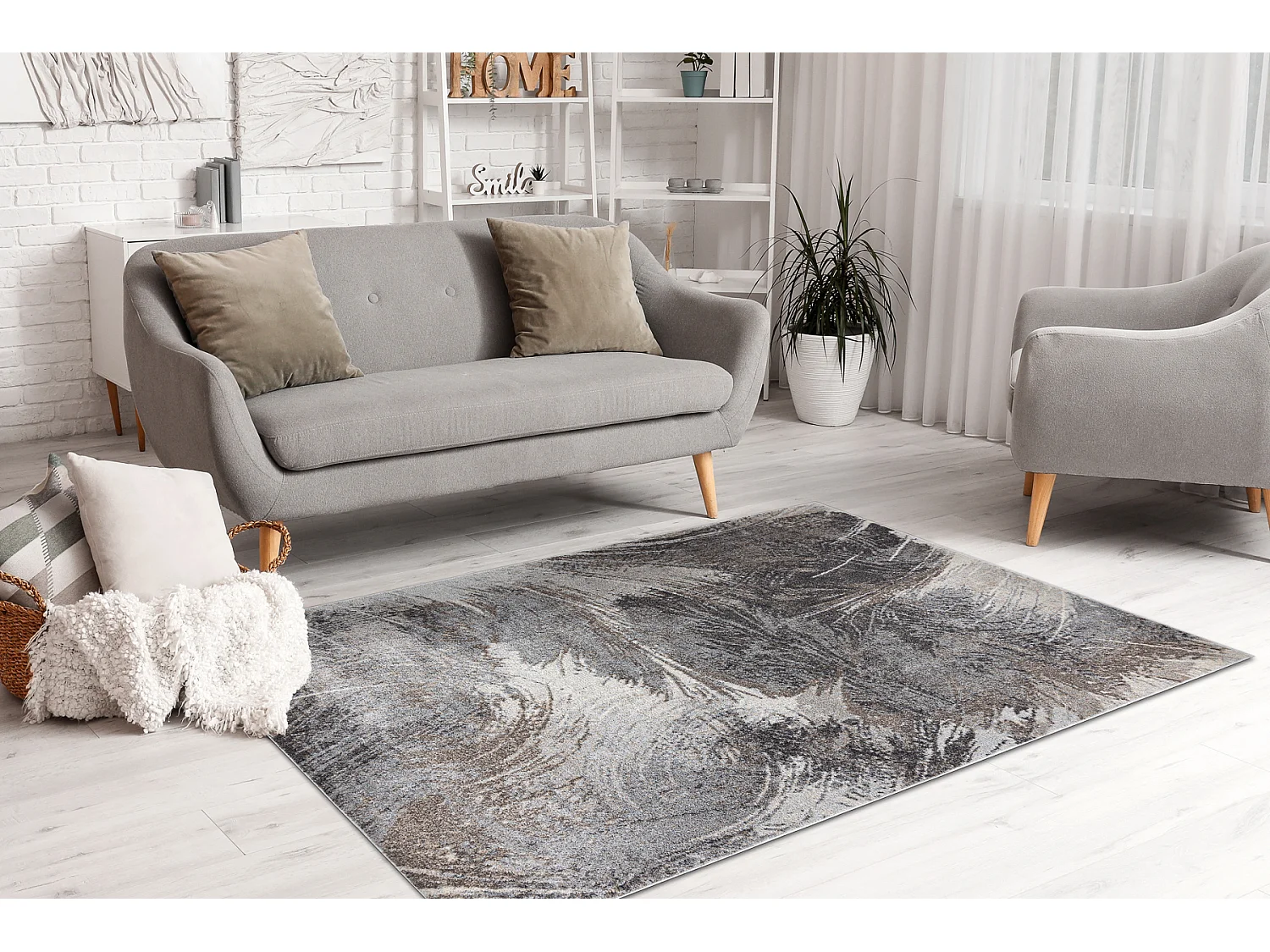 Tapete FUSION 9617 cinza escuro / castanho - Abstration, moderno, abst 80x150 cm