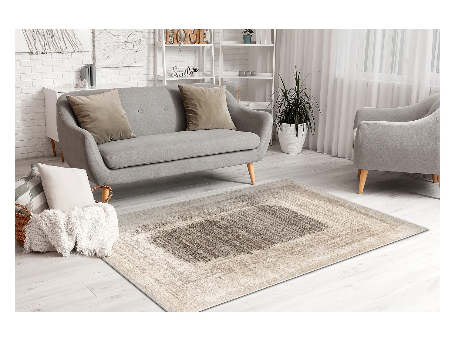Tapis FUSION 8256 crème / beige - Cadre, vintage, moderne, abstrait 180x270 cm