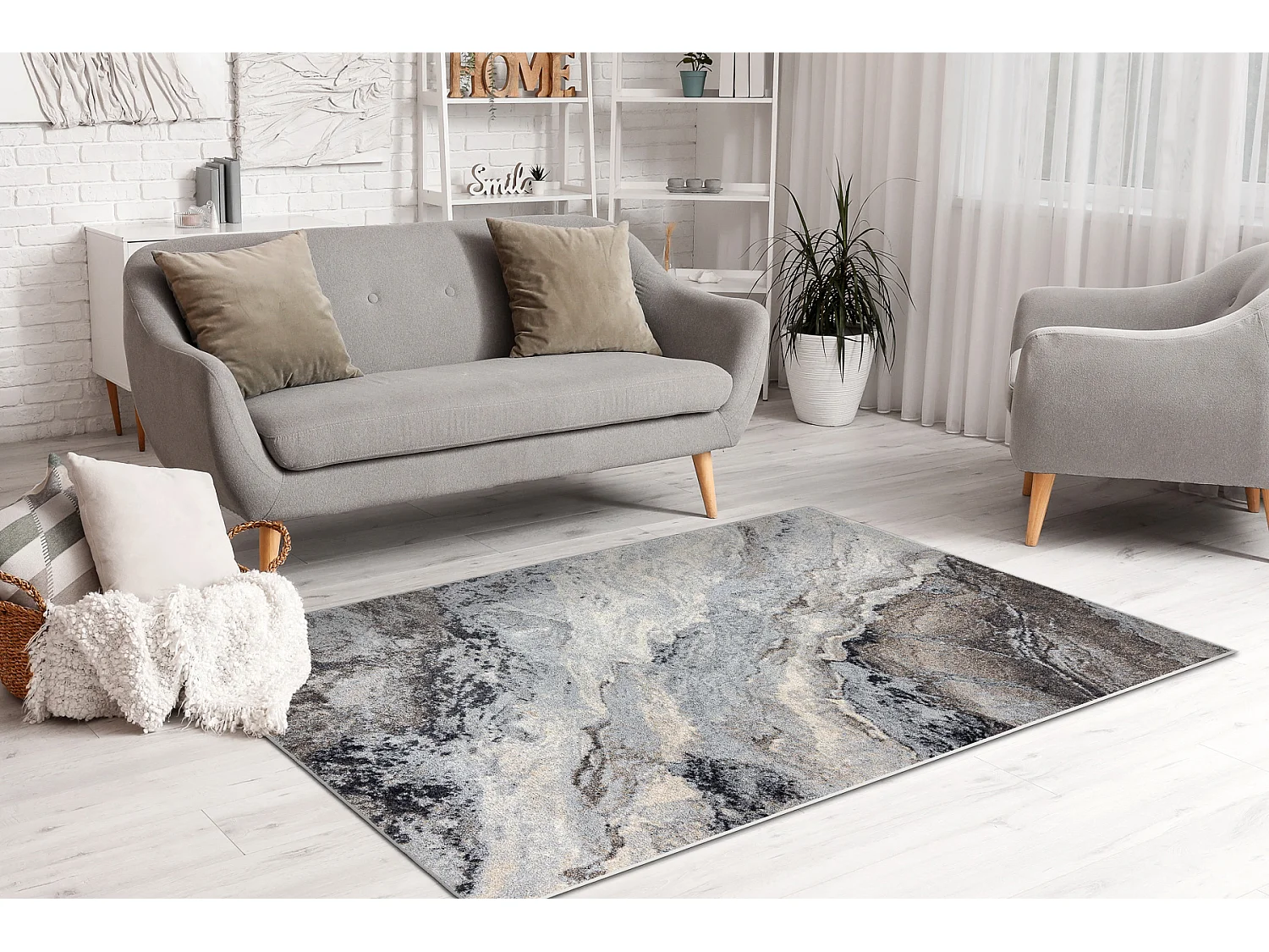 Tapijt FUSION 9613 grijskleuring / donker grijskleuring - Marmer, mode 120x170 cm