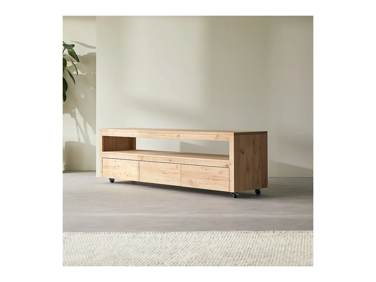 Mobile TV in legno di rovere massello con nodi 180 Anoa