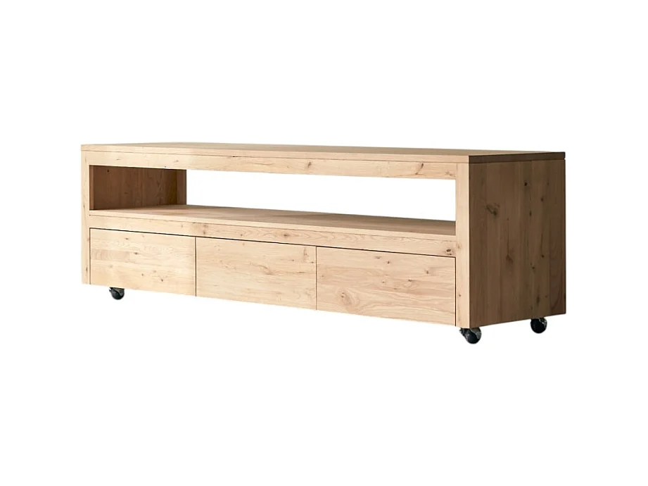 Mobile TV in legno di rovere massello con nodi 180 Anoa