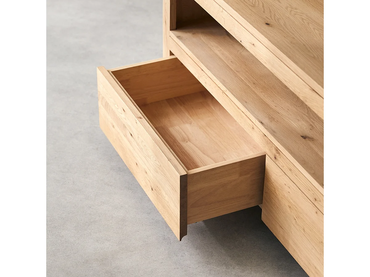 Mobile TV in legno di rovere massello con nodi 180 Anoa