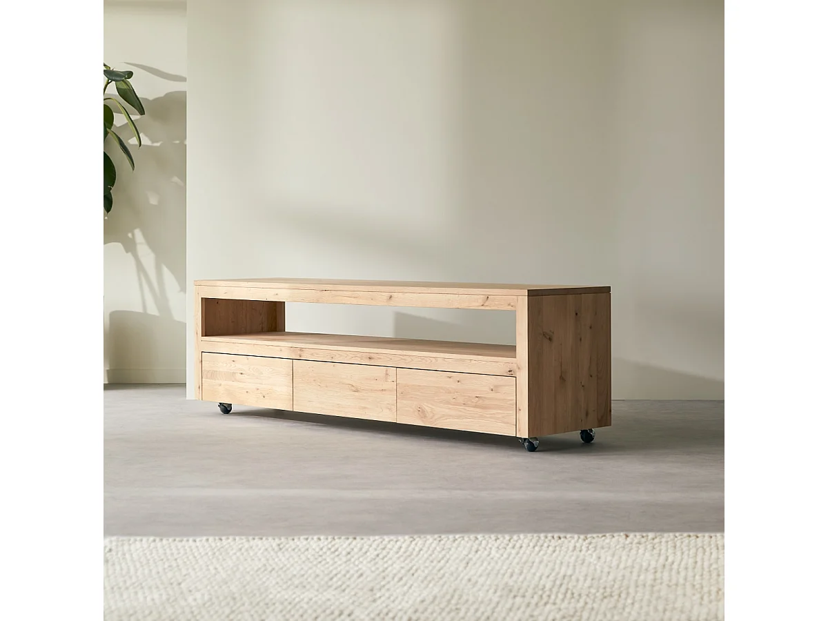 Mobile TV in legno di rovere massello con nodi 180 Anoa