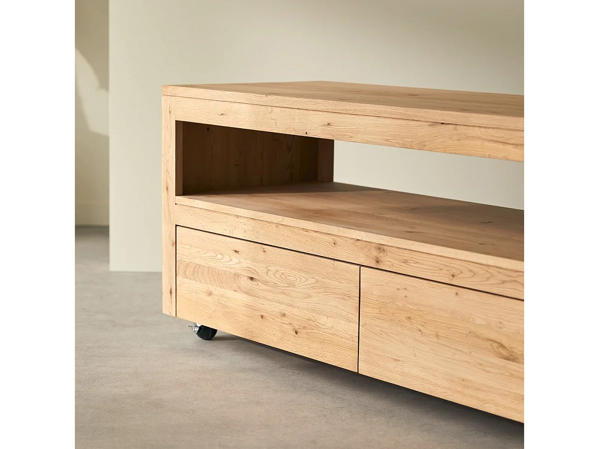 Mobile TV in legno di rovere massello con nodi 180 Anoa