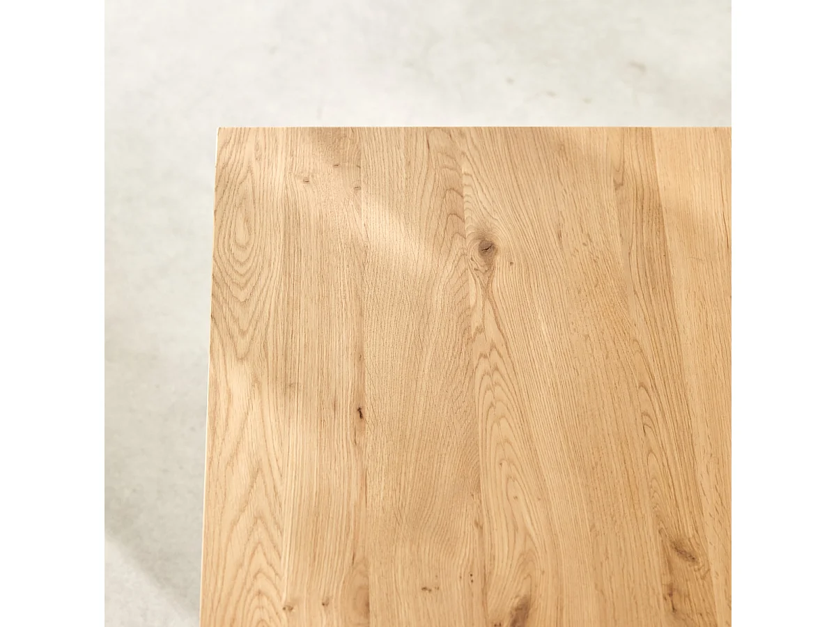 Tavolino rettangolare in legno di rovere massello con nodi Anoa