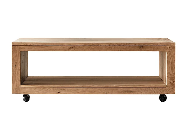 Tavolino rettangolare in legno di rovere massello con nodi Anoa