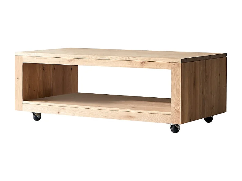 Rechteckiger Couchtisch Anoa aus massivem Eichenholz mit Knoten