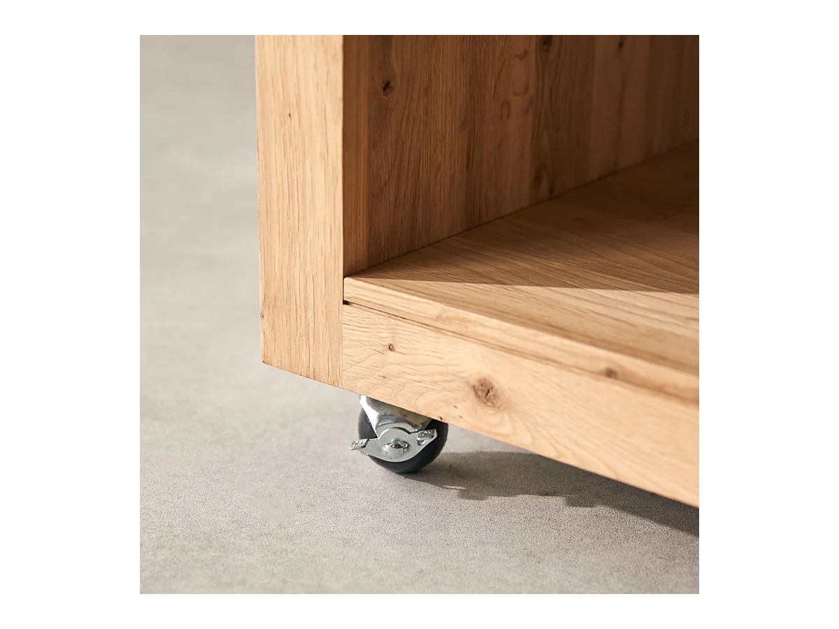 Tavolino quadrato in legno di rovere massello con nodi Anoa