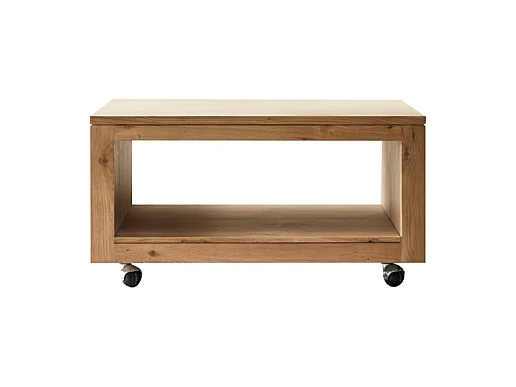 Tavolino quadrato in legno di rovere massello con nodi Anoa