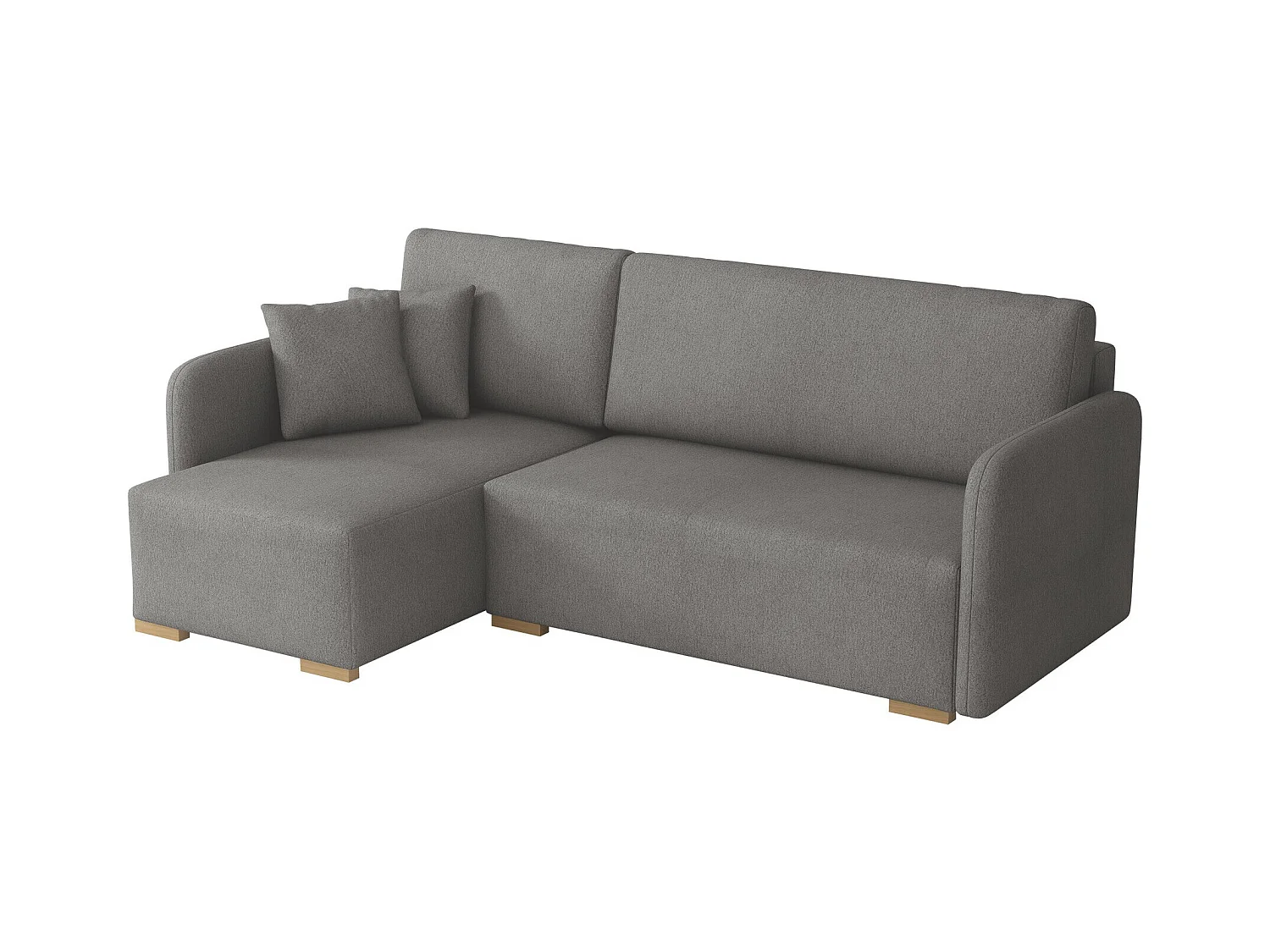 Canapé d'angle Columbus 245, Gris, Fonction de couchage, Boîte de literie, 220x140x85cm