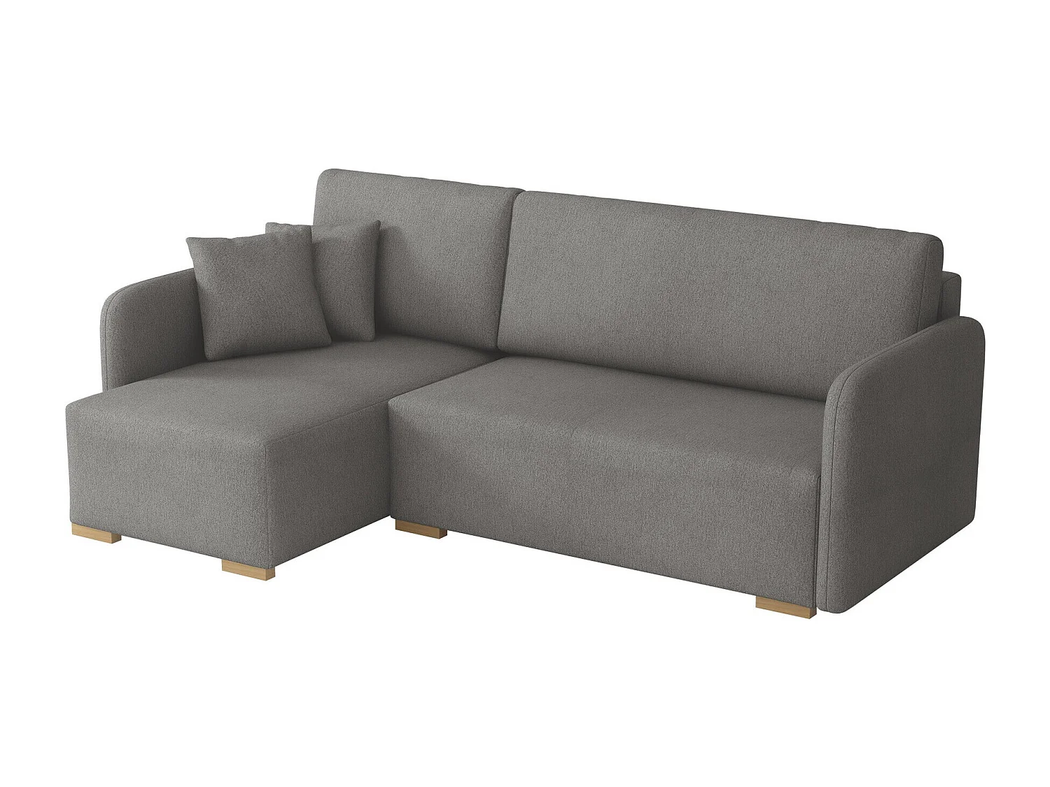 Sofá rinconero Columbus 245, Gris, Función de descanso, Almacenaje, 220x140x85cm