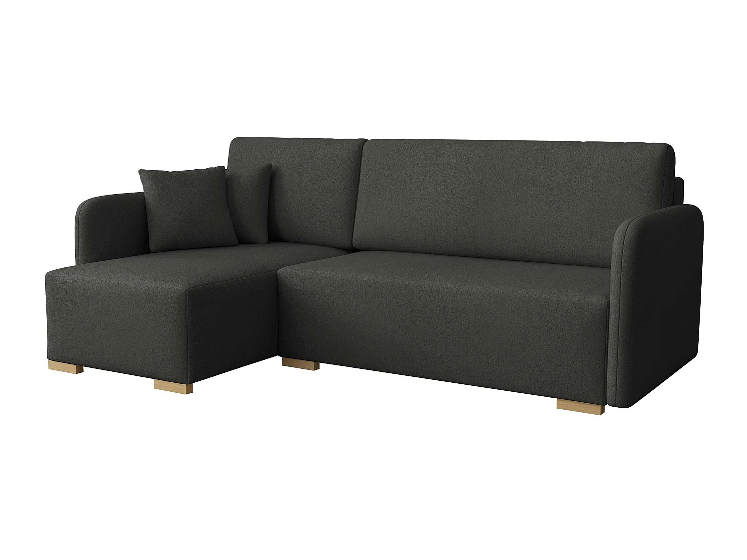 Sofá rinconero Columbus 245, Gris oscuro, Función de descanso