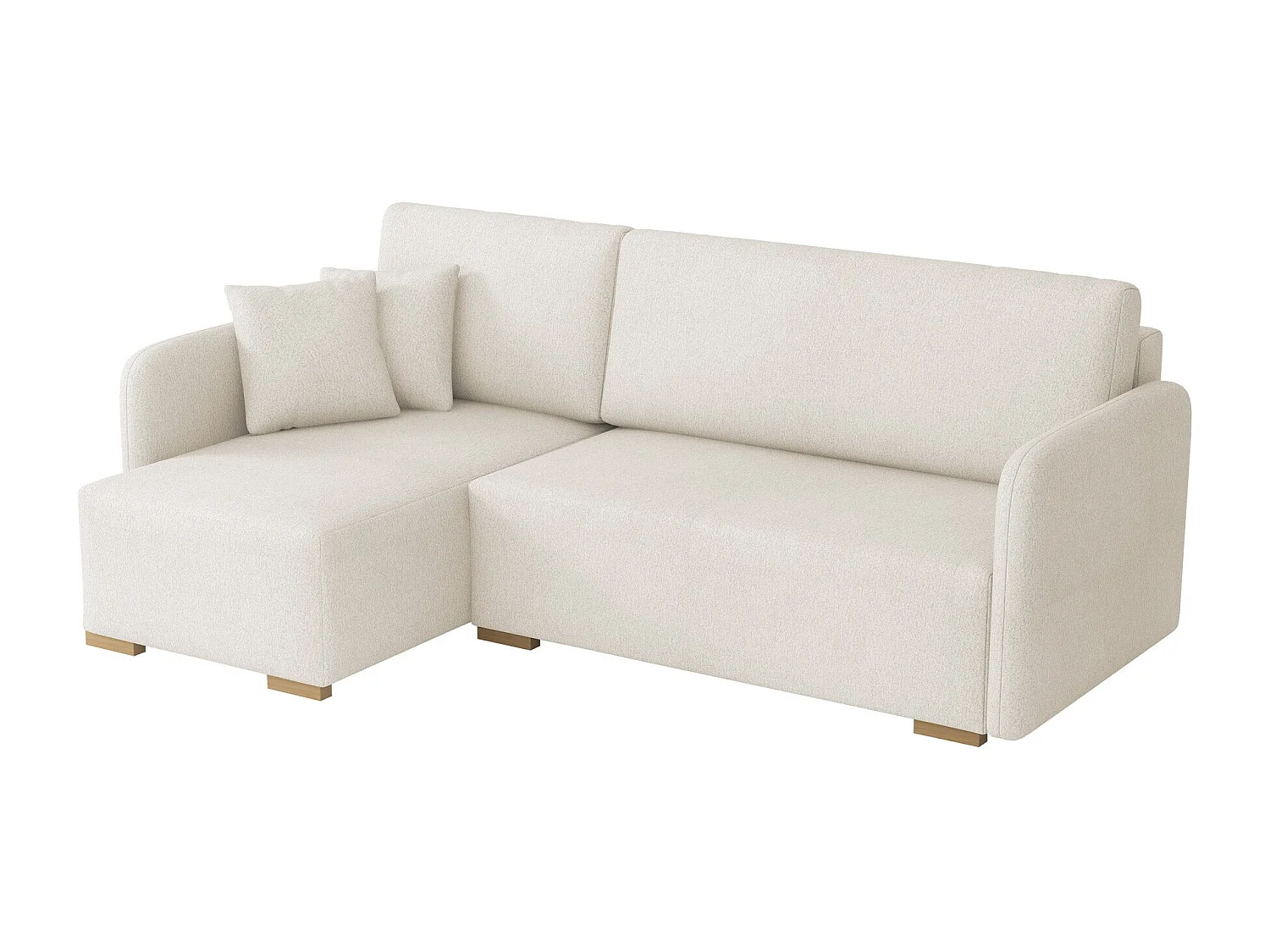 Divano angolare Columbus 245, Nocciola, Con, 220x140x85cm