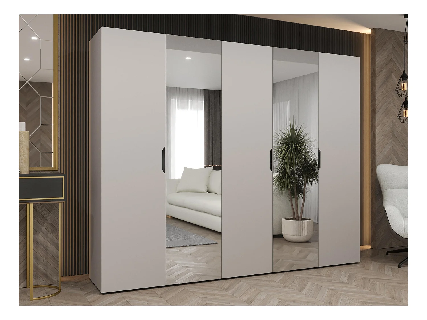 Armario Hartford 516, Cachemira, 202x250x50cm, Puertas de armario: Con bisagras