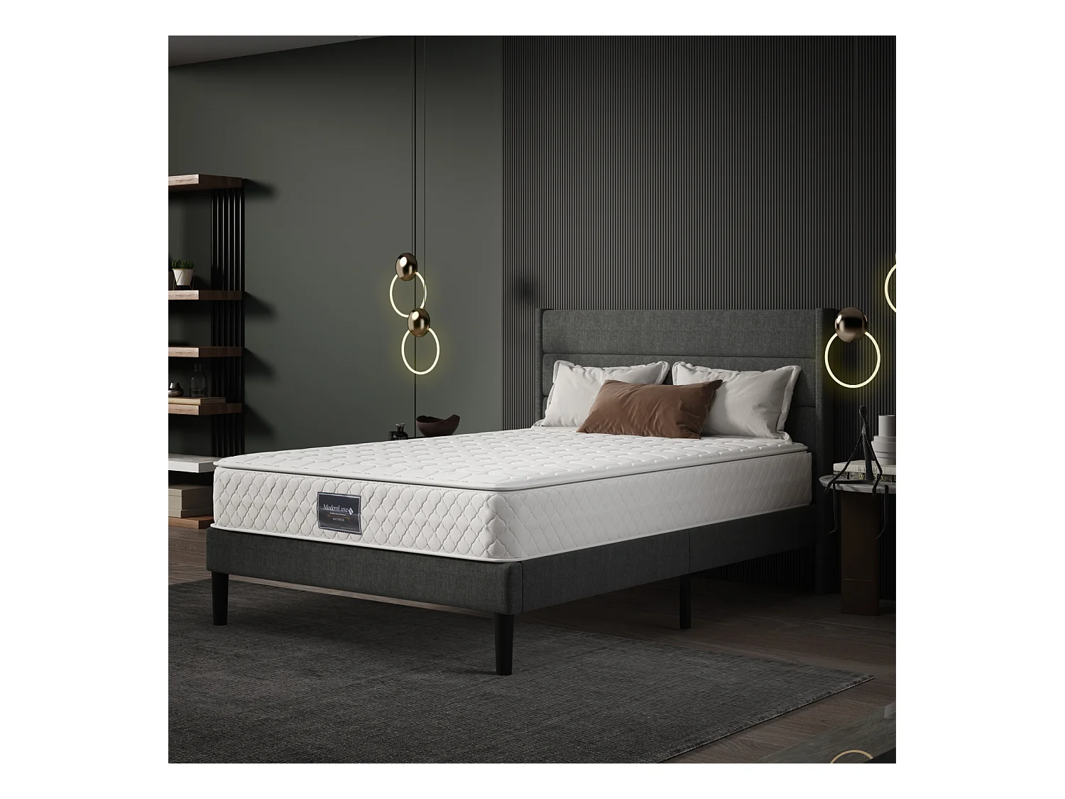 140x200x25 cm, matelas à ressorts, ressorts ensachés, housse en microfibre matelassée, classe de fermeté H3