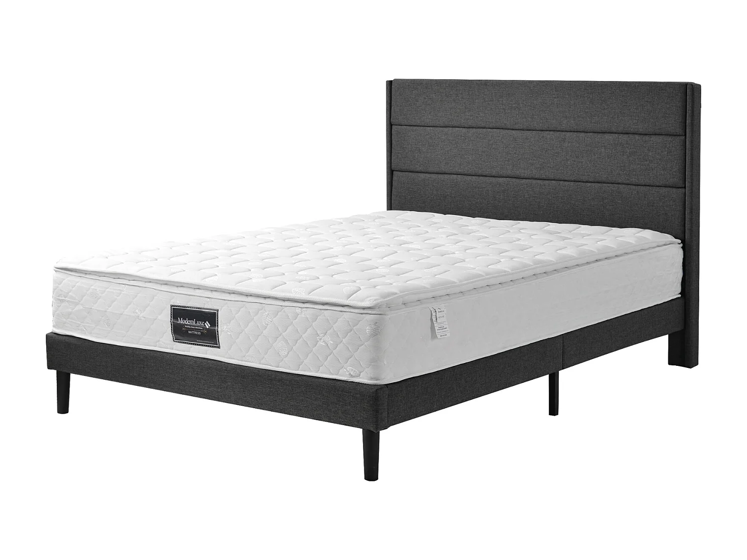 Matelas 140x200 cm à ressorts ensachés et mousse froide 7 zones, H3, 25 cm, certifié OEKO-TEX, surmatelas microfibre, Blanc