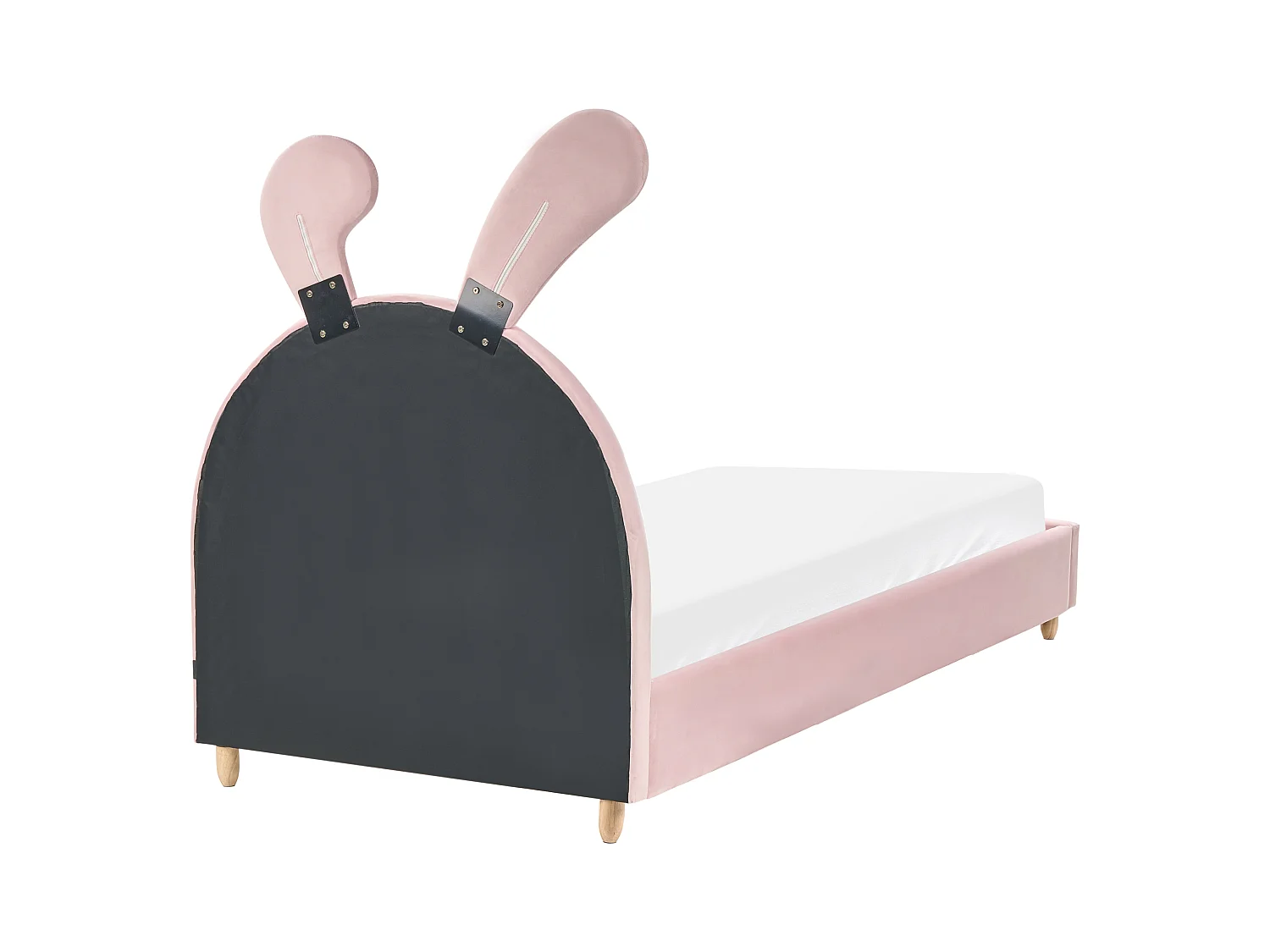 Letto per bambini coniglio Velluto LALLIAS 90 x 200 cm Rosa