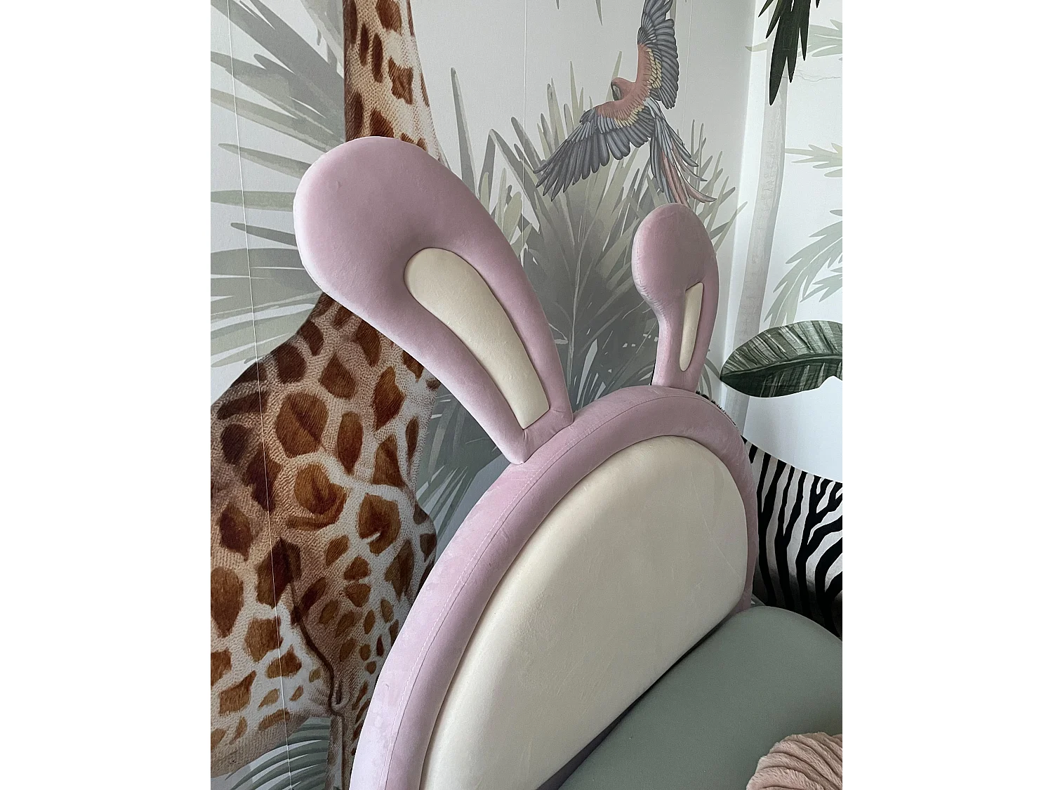 Lit d'enfant Lapin Velours LALLIAS 90 x 200 cm Rose