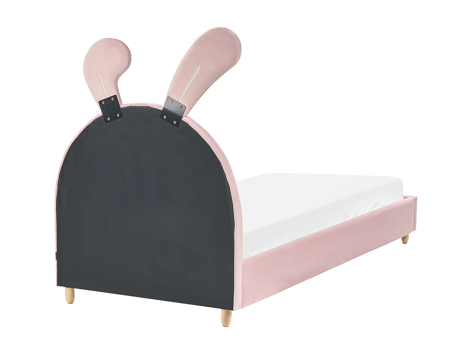 Letto per bambini coniglio Velluto LALLIAS 90 x 200 cm Rosa