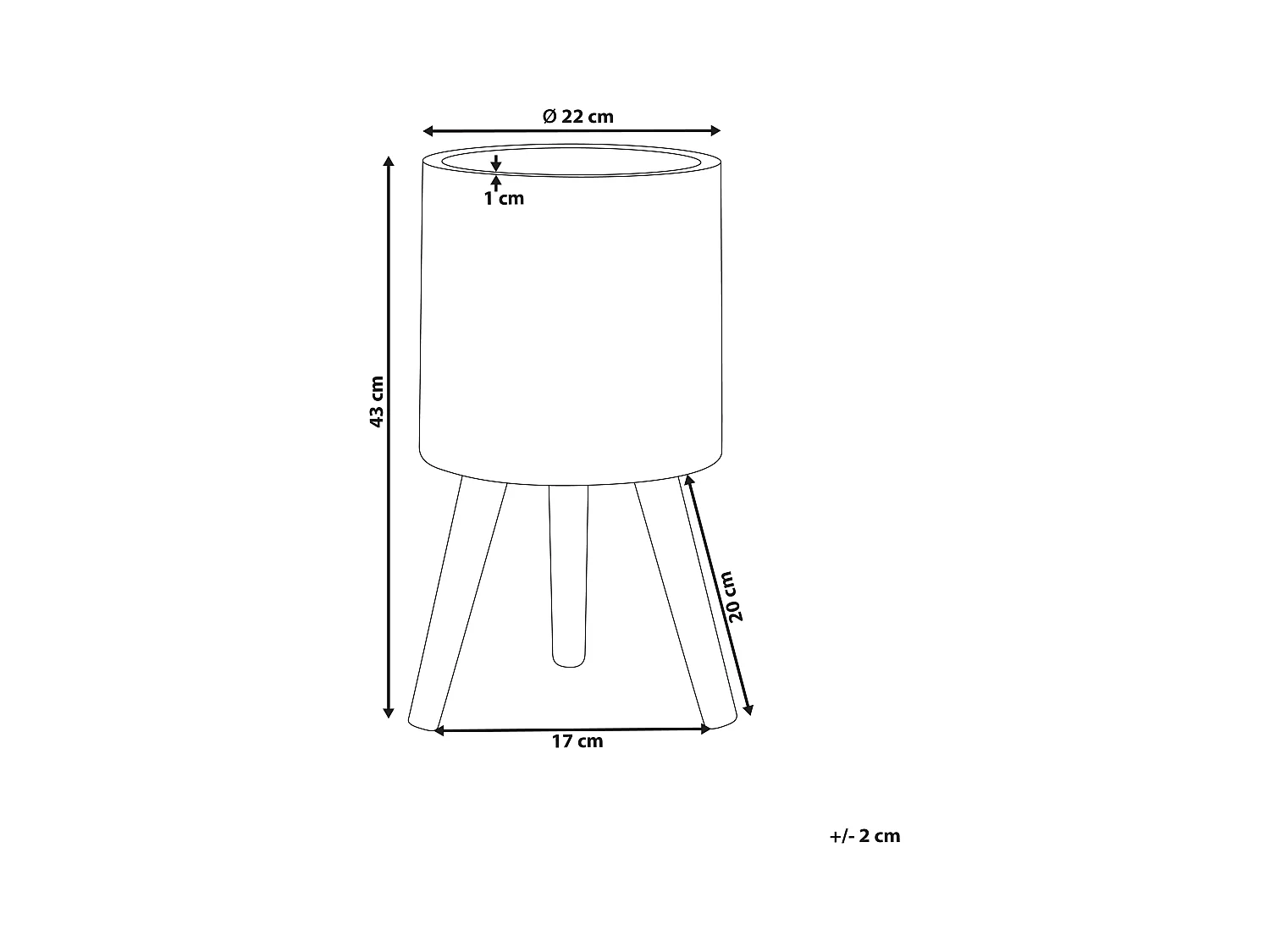 Cache-pot sur pied SKIATOS 22 cm Blanc cassé