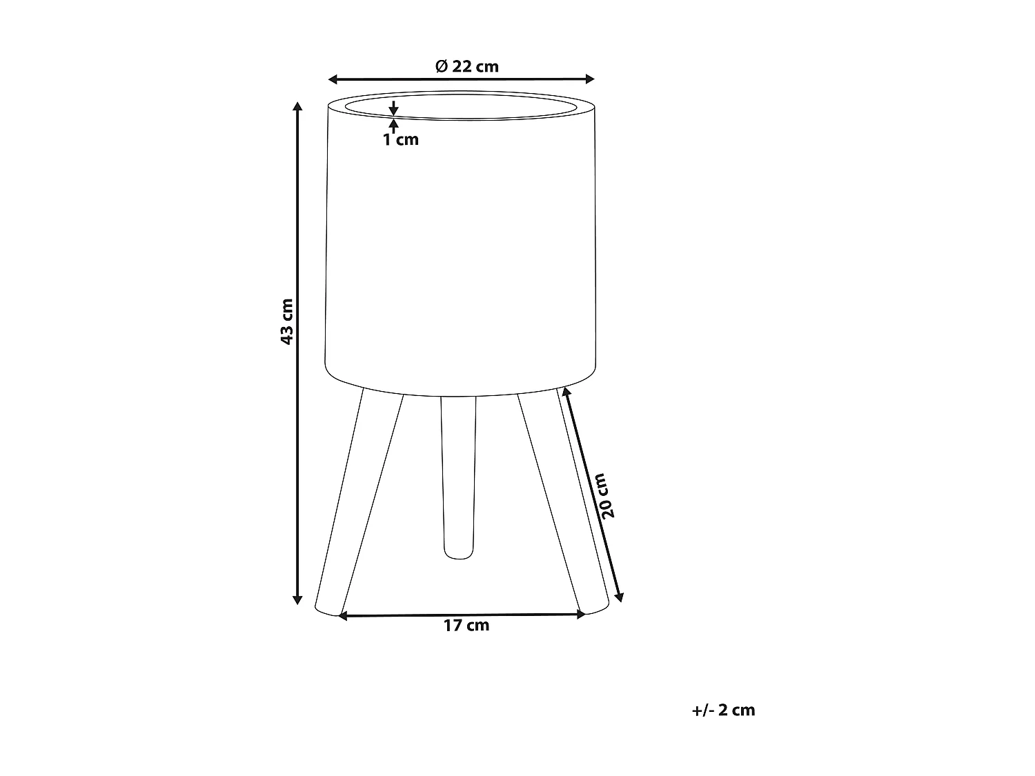 Vaso alto para plantas SKIATOS Cerâmica 22 cm Branco creme