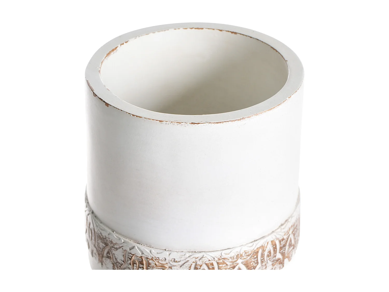 Vaso alto para plantas SKIATOS Cerâmica 22 cm Branco creme