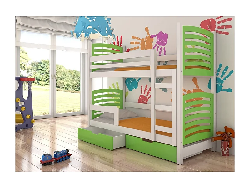 Lit Zuna (80x180)/matelas inclus/verte