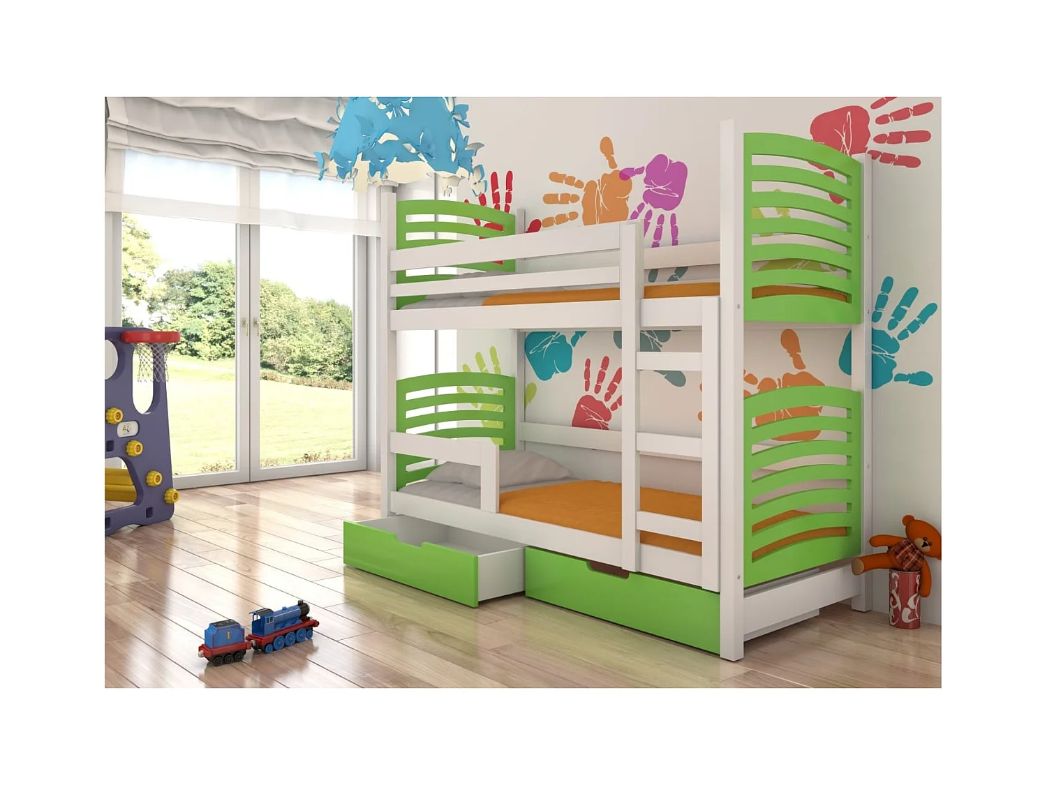 Bett Zuna (80x180)/Matratze inklusive/Grün