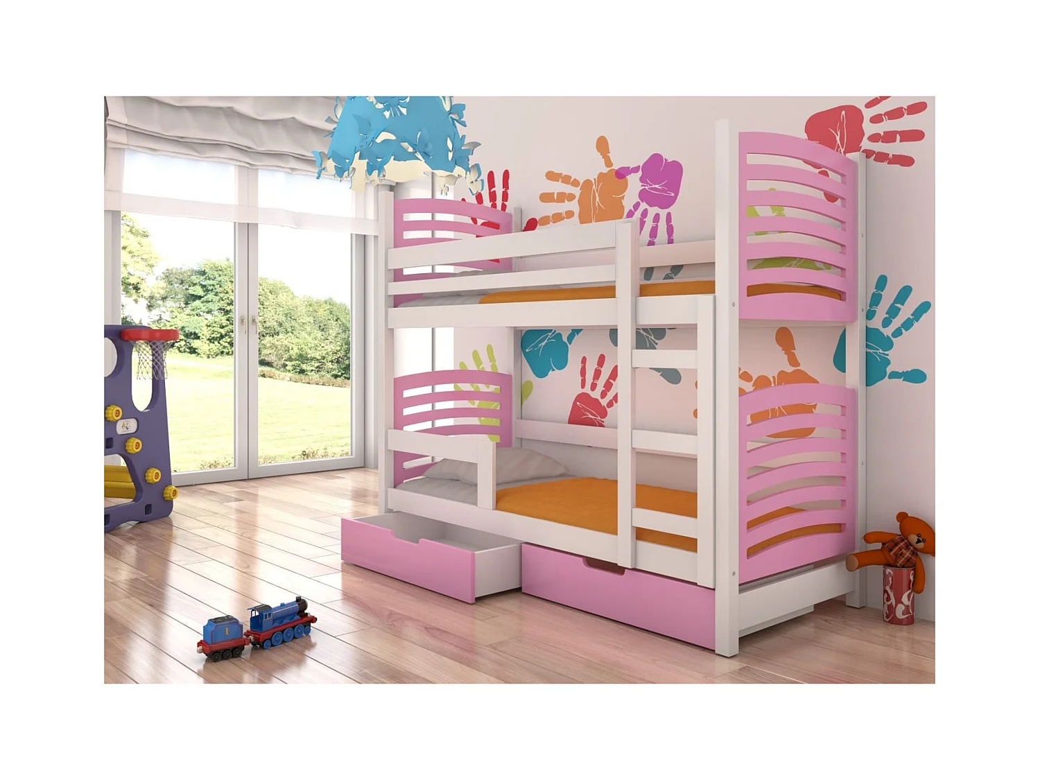 Bett Zuna (80x180)/Matratze inklusive/Rosa