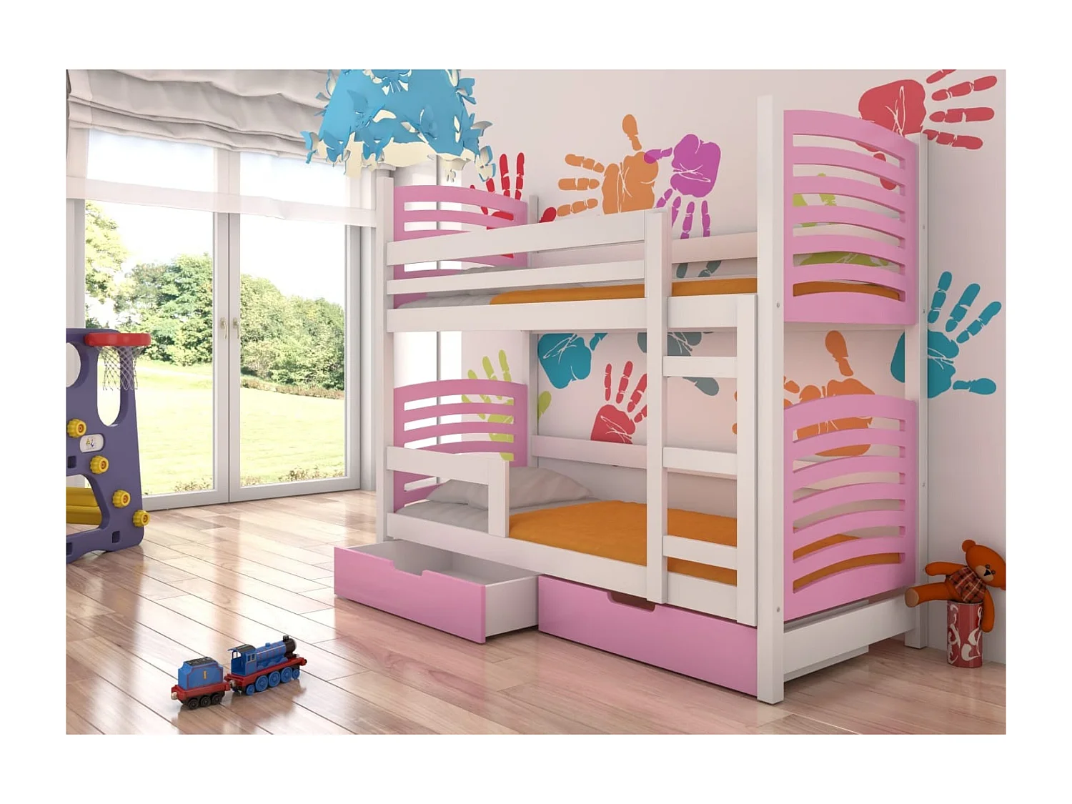 Lit Zuna (80x180)/matelas inclus/rose