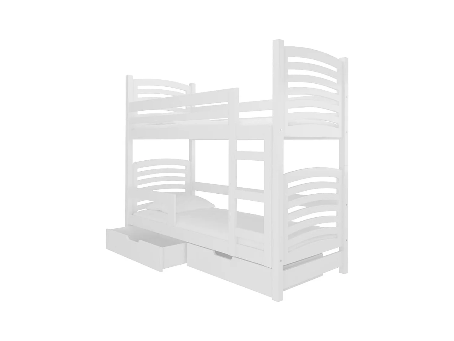 Bett Zuna Premium (80x180)/Matratze inklusive/Weiss