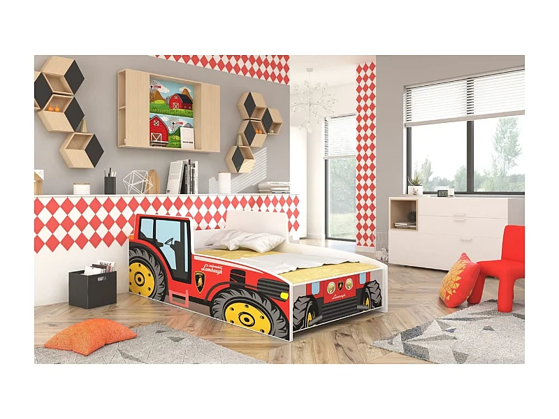 Lit Tonk (80x160)/matelas inclus/rouge