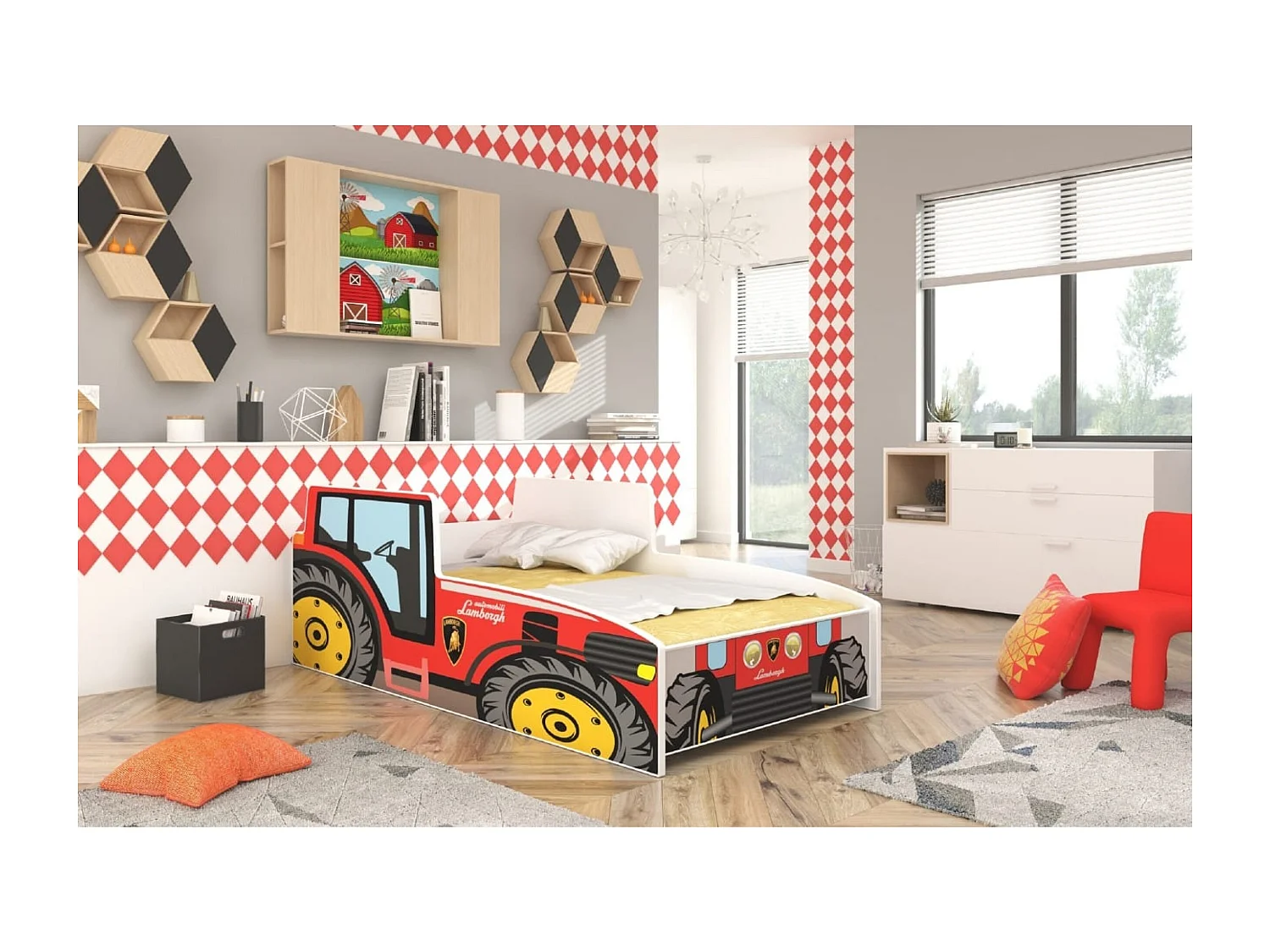 Letto Tonk (80x160) /materasso incluso/rossa