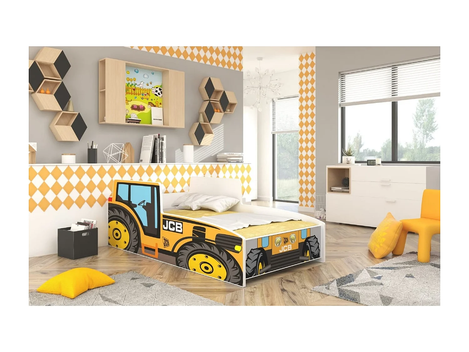 Bett Tonk (80x160)/Matratze inklusive/Gelb