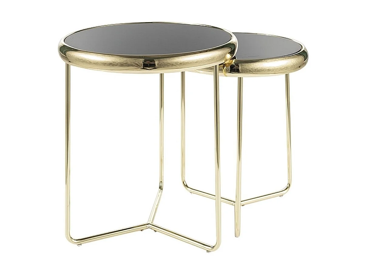 Beistelltisch Scarlet-Set/Edelstahl/Glas/Gold