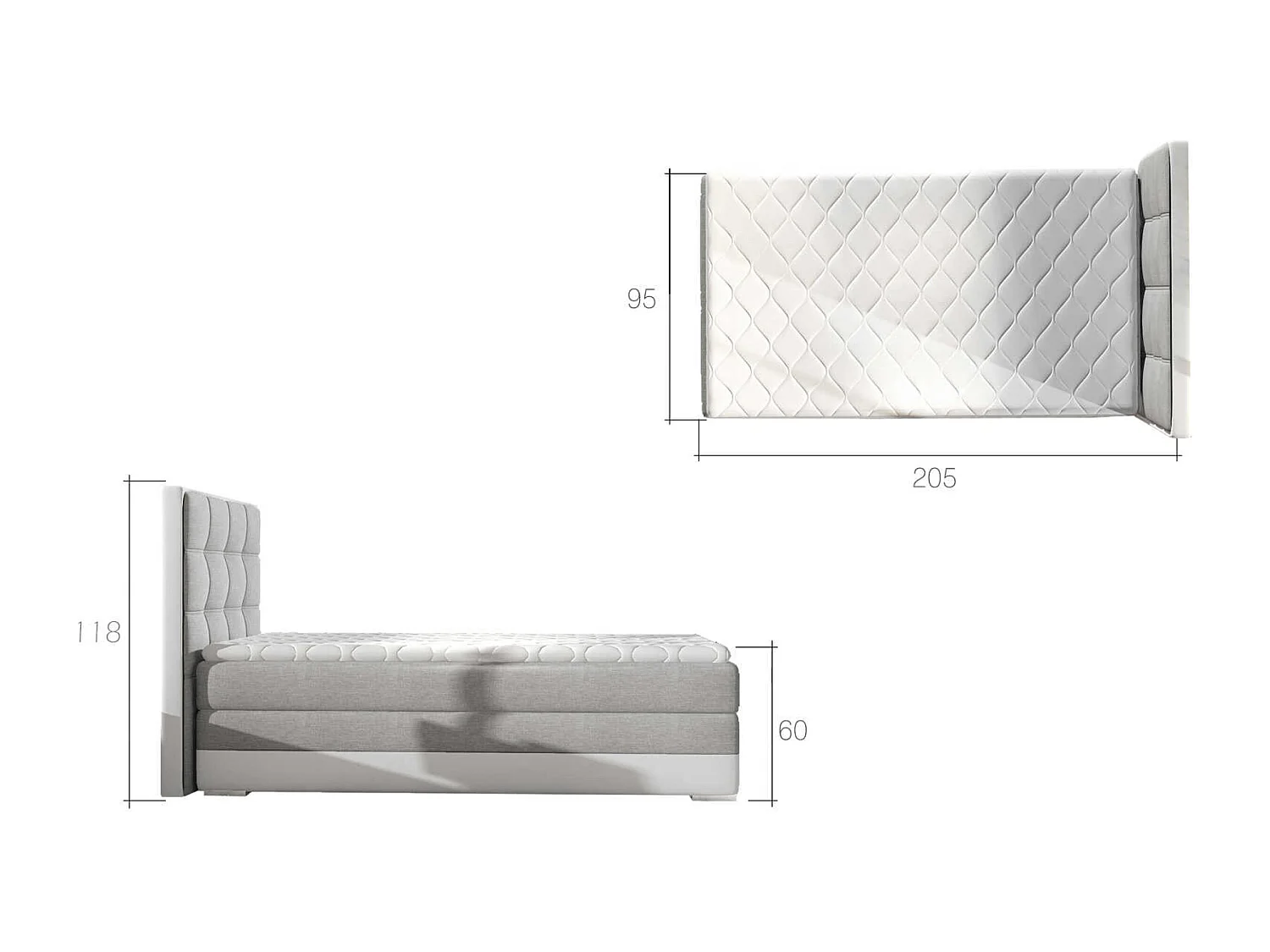 Boxspringbett  Leo (90x200)/Matratze inklusive/Gelb