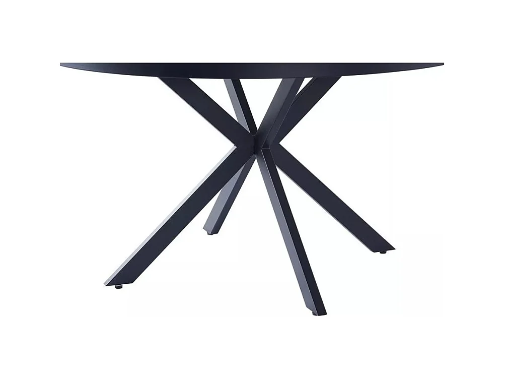 Table à manger Cerf (Ø120x76)/Céramique/Design Marbre/Blanc et Noir