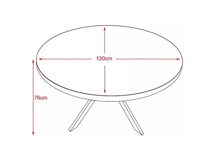 Table à manger Cerf (Ø120x76)/Céramique/Design Marbre/Blanc et Noir