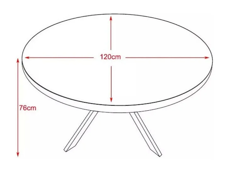 Table à manger Cerf (Ø120x76)/Céramique/Design Marbre/Blanc et Noir
