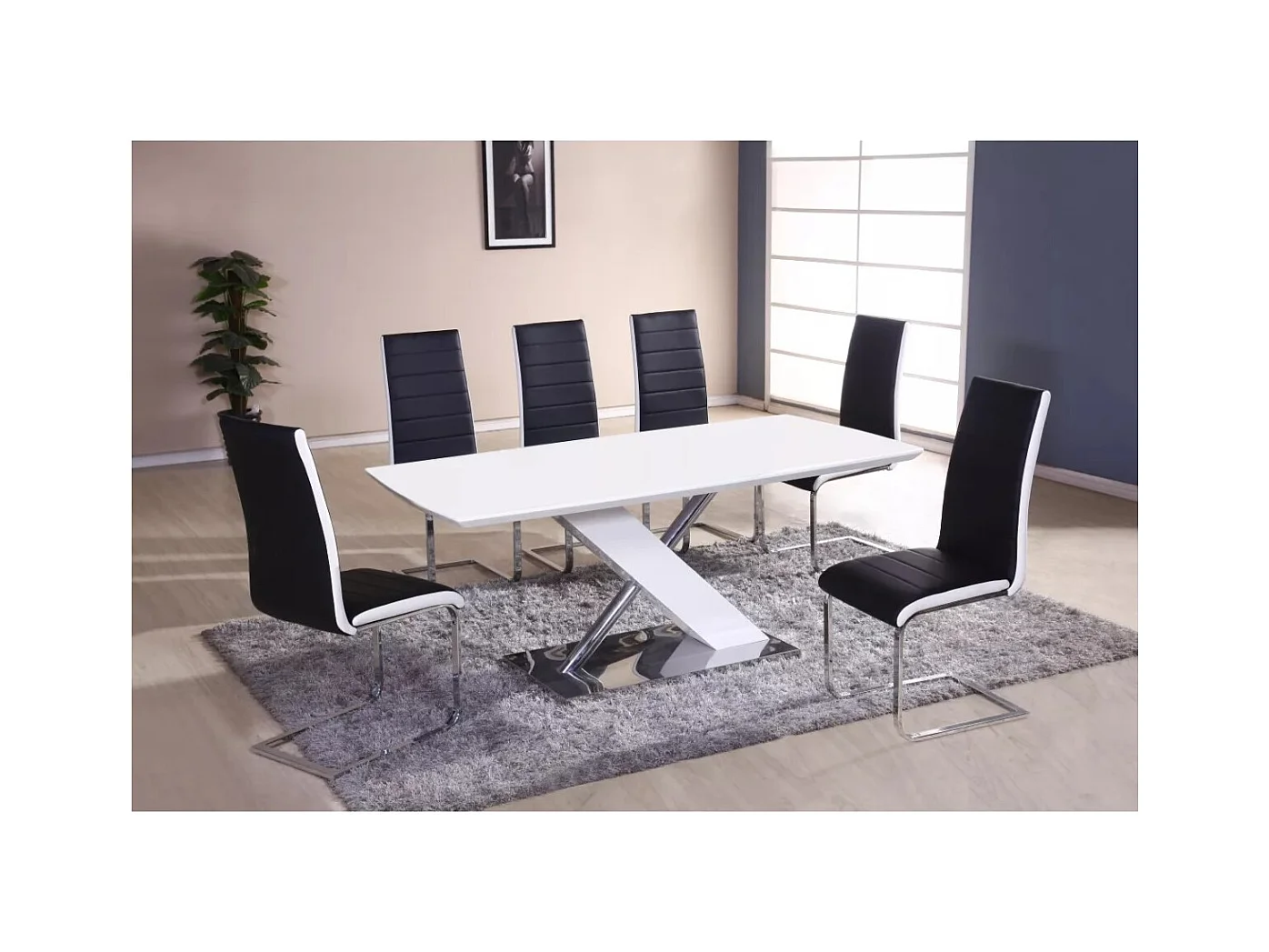 Esstisch Vanya (90x160)/Mitteldichte Faserplatte&Edelmetall/Weiss