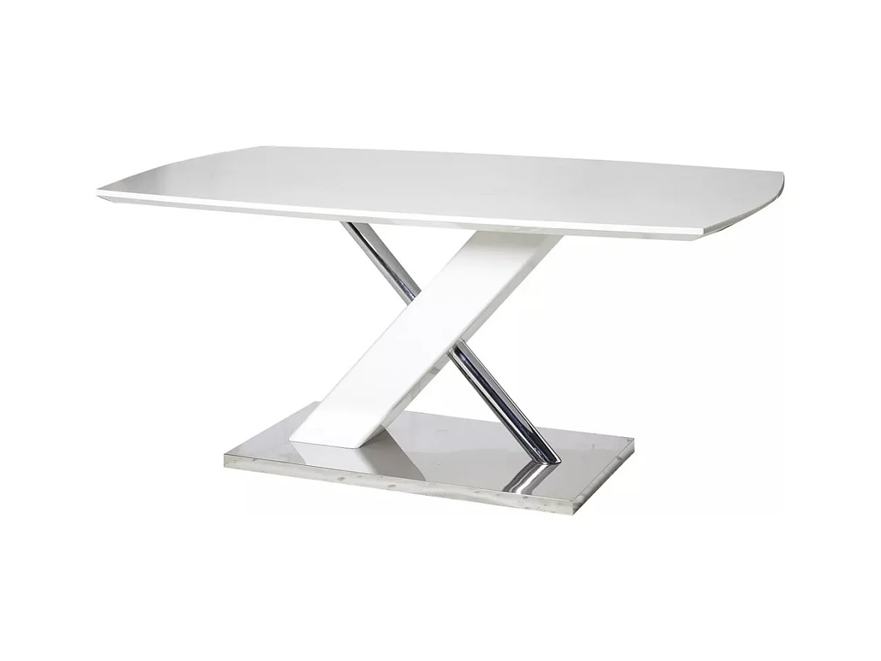 Esstisch Vanya (90x160)/Mitteldichte Faserplatte&Edelmetall/Weiss