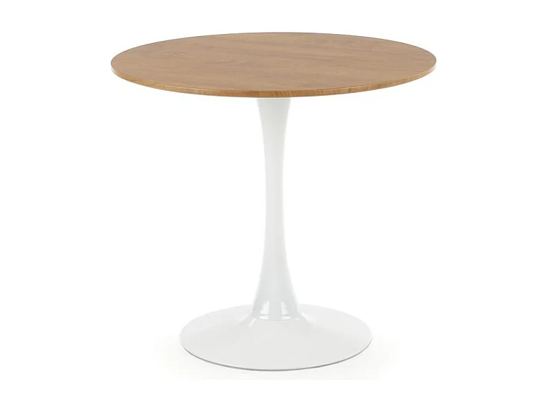 Tavolo da pranzo Sting (80x73)/MDF e metallo/rotondo/bianco e marrone