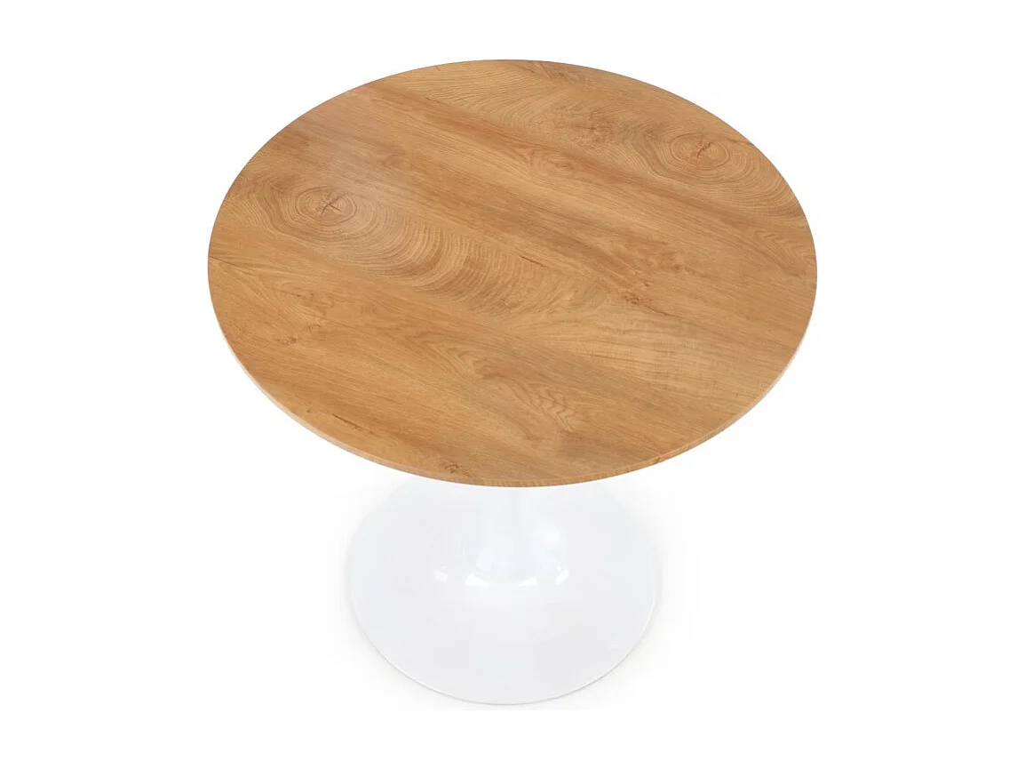 Tavolo da pranzo Sting (80x73)/MDF e metallo/rotondo/bianco e marrone