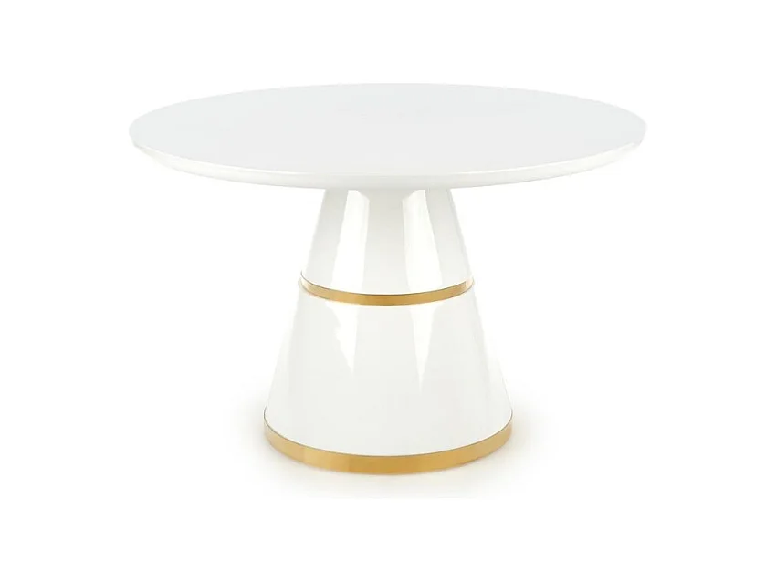 Table à manger Vegas (Ø120x76)/Ronde/Blanc et Or