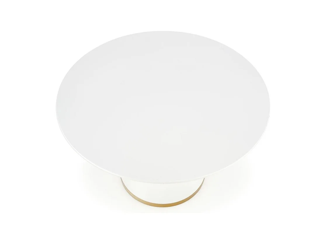 Table à manger Vegas (Ø120x76)/Ronde/Blanc et Or